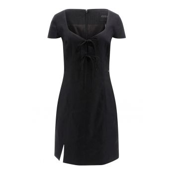 Rochie mini cambrata din amestec de in
