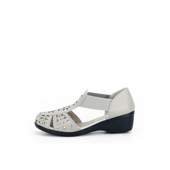 Sandale gri din piele naturala Ozana M5 14827