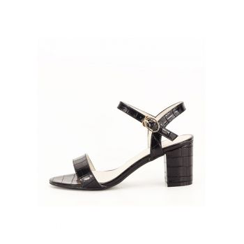 Sandale negre cu imprimeu Violeta 130 8346