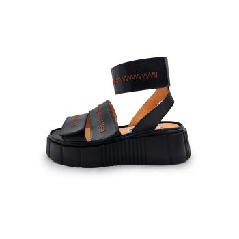 Sandale wedge din piele