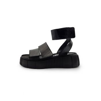 Sandale wedge din piele