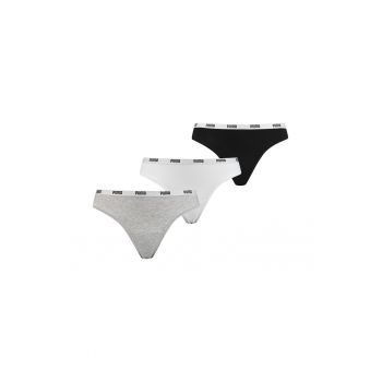 Set de chiloti tanga cu logo - 3 perechi