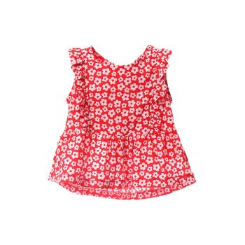 Top de bumbac cu volan peplum