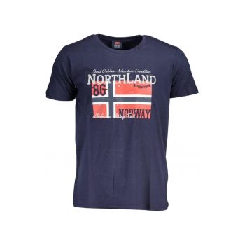Tricou barbati - cu imprimeu cu logo - Regular fit - Albastru deschis