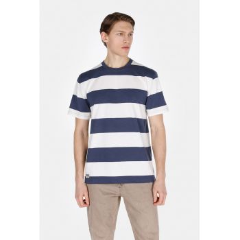 Tricou din bumbac cu model in dungi