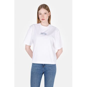 Tricou din bumbac cu model text