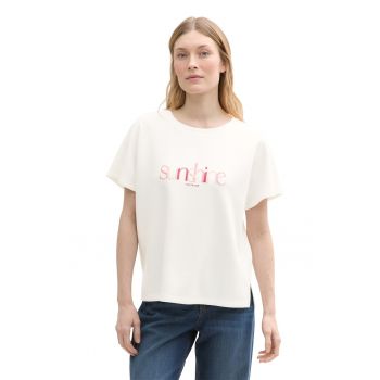 Tricou lejer din amestec de modal cu imprimeu text