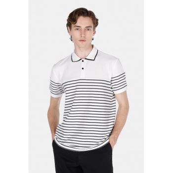 Tricou polo cu dungi