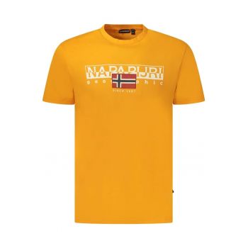 Tricou S-Aylmer barbati - cu imprimeu cu text - Regular Fit - Portocaliu -