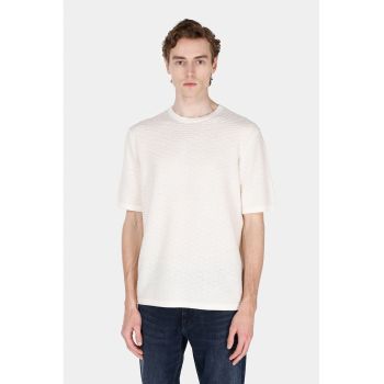 Tricou texturat din amestec de lyocell