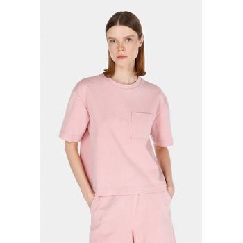 Tricou uni cu buzunar pe piept