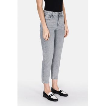 Blugi crop cu talie inalta