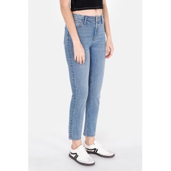 Blugi crop cu talie medie