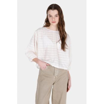Bluza cu aspect perforat si maneci cazute