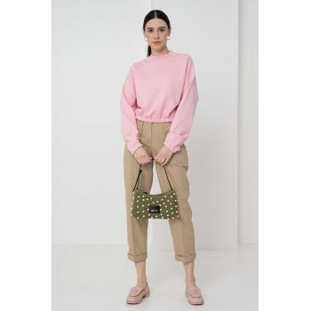 Bluza de trening crop cu model uni