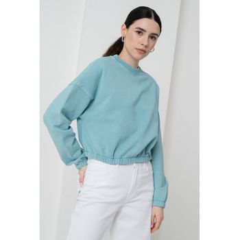 Bluza de trening crop cu model uni