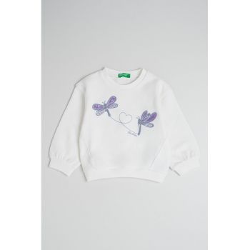 Bluza sport de bumbac cu design brodat