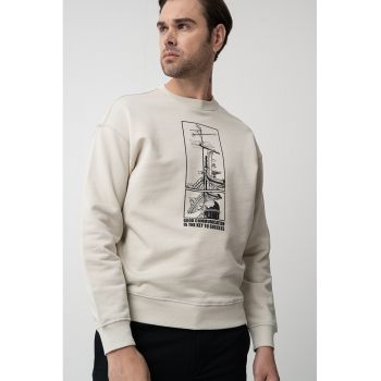 Bluza sport regular fit de bumbac cu imprimeu