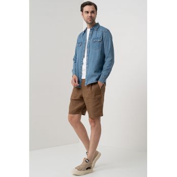 Camasa de denim cu buzunare pe piept de firma originala