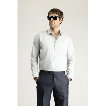 Camasa slim-fit cu model uni