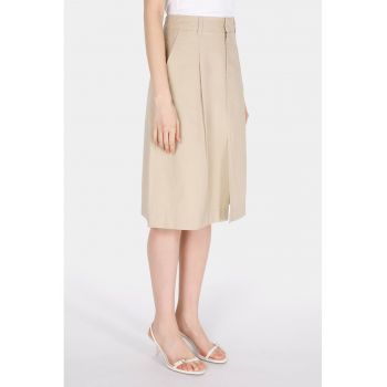 Fusta midi cu slit frontal