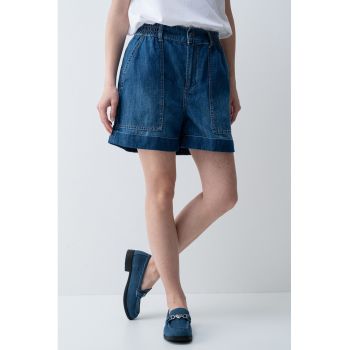 Pantalomi scurti din denim cu talie inalta