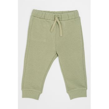 Pantaloni de trening de bumbac cu snur in talie