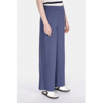 Pantaloni din amestec de in cu croiala ampla
