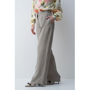 Pantaloni din amestec de lyocell cu model animal print