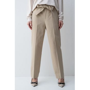 Pantaloni mom-fit din amestec de lyocell