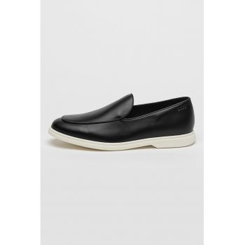 Pantofi loafer de piele cu varf rotund