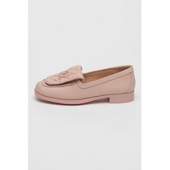 Pantofi loafer din piele ecologica cu cusaturi decorative