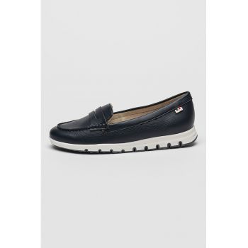 Pantofi loafer din piele ecologica cu model uni