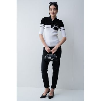 Pulover slim-fit cu maneci trei sferturi