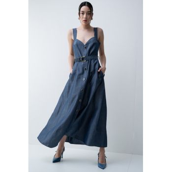 Rochie-camasa maxi din lyocell si in
