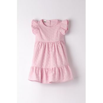 Rochie cu model floral si volane