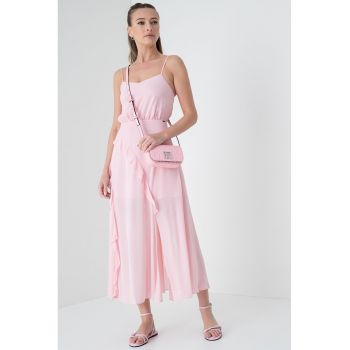 Rochie fara maneci cu slituri frontale