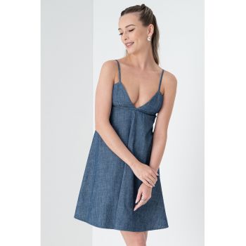 Rochie scurta din denim cu decolteu in V
