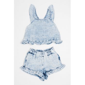 Set de blugi scurti si top - 2 piese