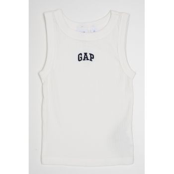 Top striat cu logo brodat