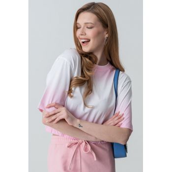 Tricou crop cu model uni