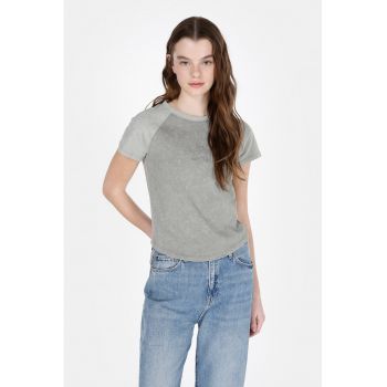 Tricou crop cu terminatie rotunda