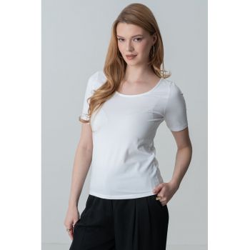 Tricou cu decolteu barcuta