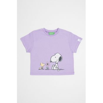Tricou cu decolteu la baza gatului si Peanuts
