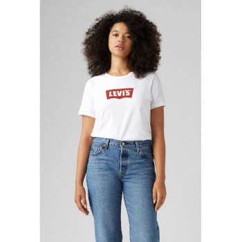 Tricou cu decolteu rotund si imprimeu logo