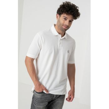 Tricou cu logo si guler polo