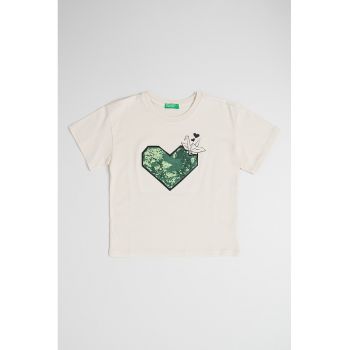 Tricou de bumbac cu aplicatii de paiete