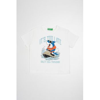 Tricou de bumbac cu imprimeu grafic