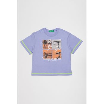 Tricou de bumbac cu imprimeu grafic