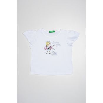 Tricou de bumbac cu imprimeu grafic